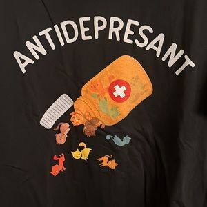 Port & Company 100% Cotton Black Unisex XXL Cat Antidepressant T-Shirt L…